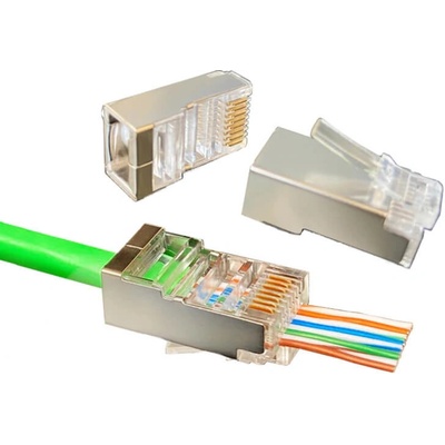 W-Star Konektor FTP RJ45EZ Cat5e 100ks pozlacený 5SLD pass through FRJ45EZC5S FRJ45EZC5S