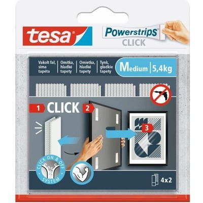 Tesa tesa® Samolepicí proužky se suchým zipem Powerstrips CLICK 4 x 2 M (77721-00003-00) – Zboží Mobilmania