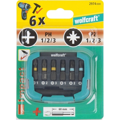 Wolfcraft Impact box s bity 7-dilný PH + PZ 2974000