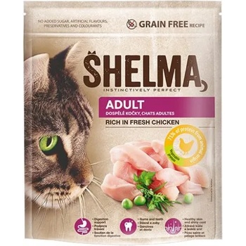 Partner in Pet Food SHELMA Adult Fresh Chicken GRAIN FREE - пълноценна храна за котки, БЕЗ ЗЪРНО, богата на прясно пилешко месо с 71% протеин от животински произход - 0, 750 кг - 40527