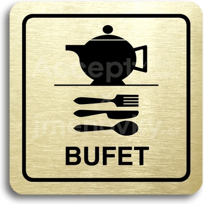 ACCEPT Piktogram bufet - zlatá tabulka - černý tisk