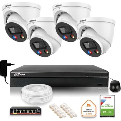 Dahua 4 kamery IPC HDW3849H AS PV 0280B S5 DVR