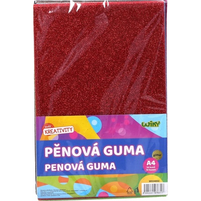 Pěnová guma A4 20x30 cm glitter, 10 ks