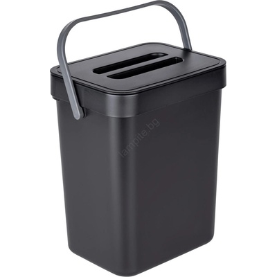 WENKO 55027100 - Кош за отпадъци BLACK OUTDOOR KITCHEN 19x24 cm черен/сив/прозрачен (WE0443)