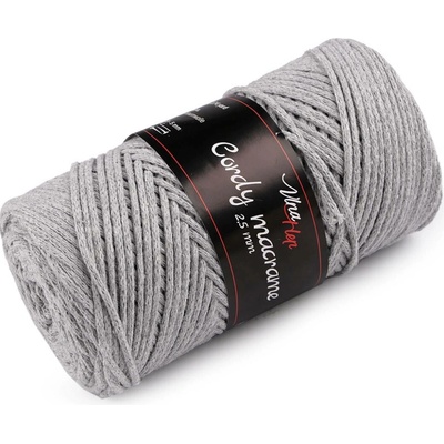 Pletací příze Cordy Macrame 250 g Varianta: 7 (8231) šedá světlá, Balení: 1 ks 57329/145739/263604