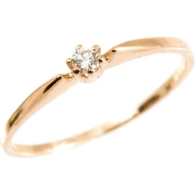 Šperky NM Zásnubní prsten s briliantem růžové zlato 1887