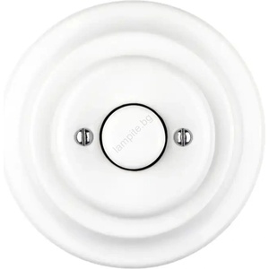 Bohemia Design - Порцеланов ретро ротационен димер с рамка 250V/10A бял (BF0010)