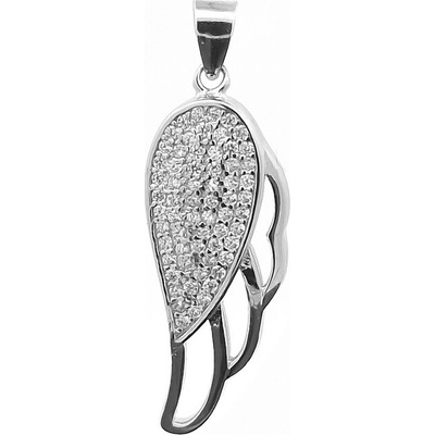Šperk Holíč Strieborný prívesok anjelské krídlo s kamienkami TM14