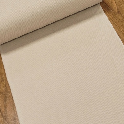 Žebrovaný bavlněný úplet 8492 002 hrubší, jednobarevný tmavě béžový, š.35cm (látka v metráži)