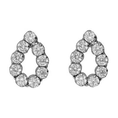 Victoria Cruz Elegantné strieborné náušnice s kryštálmi Teardrop Lieve A5533-07HT