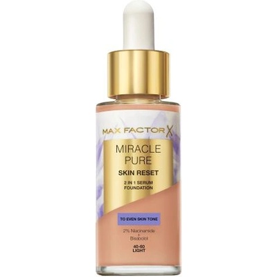 Miracle Pure Skin Reset 2in1 Serum Foundation сатенен матов фон дьо тен със средна покривност 30 ml нюанс 40-60 Light