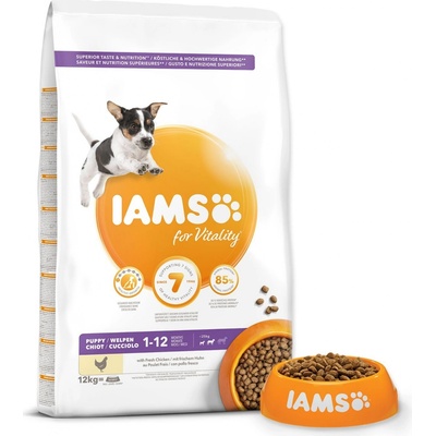 IAMS Dog Puppy Small & Medium Chicken 12 kg