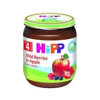 HiPP Био Пюре Hipp, горски плодове, ябълки, 125гр, 9062300140696