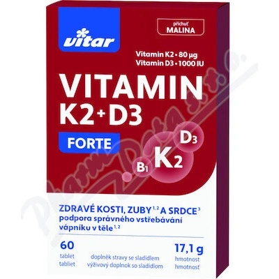 Vitar Vitamin K2 + D3 Forte 60 tabliet