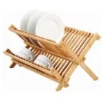 Kinghoff Сушилник за съдове Kinghoff KH 1631, 2 нива, Сгъваем, 40x33x24 см, Бамбук (KH 1631) - potrebno