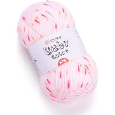 Yarn Art příze Baby Color 203 jemná růžová s neon růžovou a oranžovou