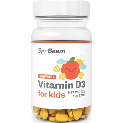 GymBeam Vitamin D3 for Kids таблетки за дъвчене за деца вкус Orange 74 гр