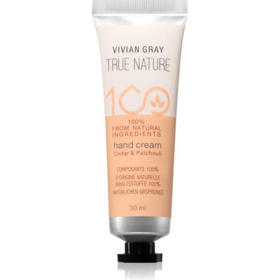Vivian Gray True Nature Cedar & Patchouli hydratační krém na ruce 30 ml