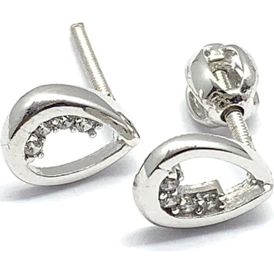 Jan Kos jewellery zlaté náušnice s bílým kamenem 59631700