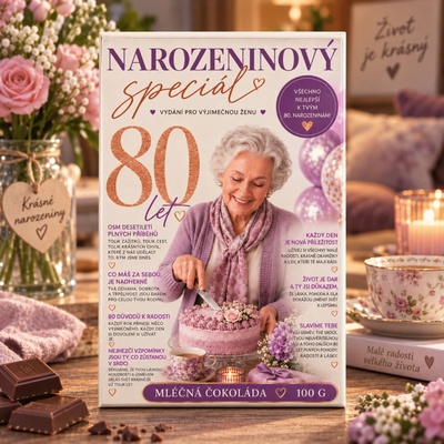 Mediabox narozeninový speciál 80 dárková mléčná čokoláda 100 g