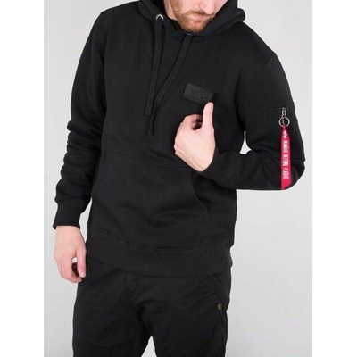 Alpha Industries mikina Red Stripe Hoody černá