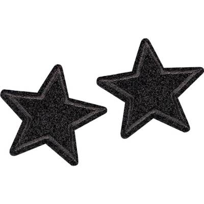 Nažehlovačka hvězda s glitry, střední, 4 černá