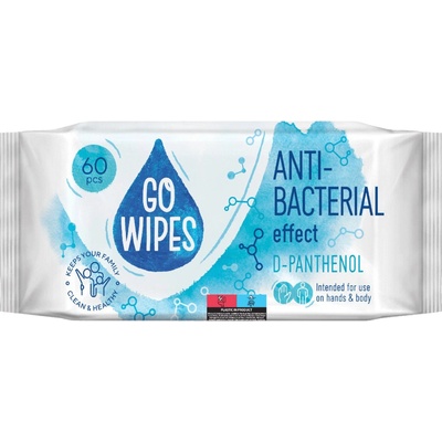 GoWipes Anti-Bacterial Effect D-Panthenol vlhčené čisticí ubrousky na ruce a tělo 60 ks