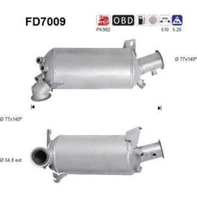 Filtr sazových částic, výfukový systém AS FD7009