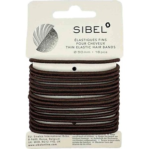 Sibel Elastic Elastic Thin Hair Bands Brown 50 mm 16 ks