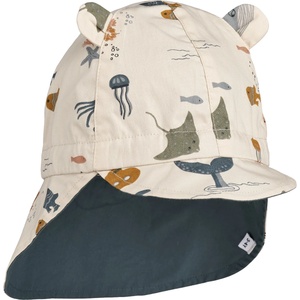 LIEWOOD Детска шапка с козирка LIEWOOD Kid's Gorm Reversible Sun Hat with Ears Cap - Sea Creature / Sandy - размер 43-45 cm (904-5590-0411)