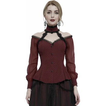 Image 1 of Devil fashion блуза за жени devil fashion - Червена, готик риза с голи рамене - sht09502