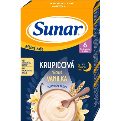 Sunar mléčná kaše Krupicová vanilka 210 g – Zboží Dáma