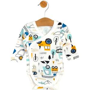 Rainy Бебешко боди със странично закопчаване Rainy - Багери, 56 cm, 1-2 м (617692) - baby