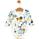 Rainy Бебешко боди със странично закопчаване Rainy - Багери, 56 cm, 1-2 м (617692) - baby