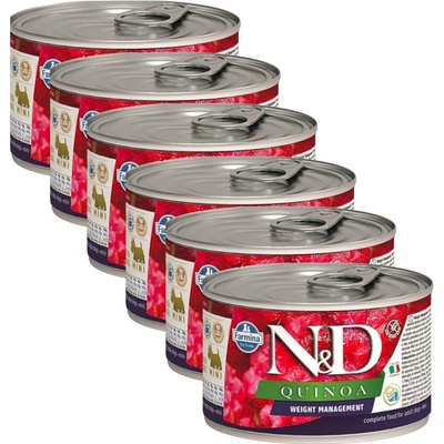 N&D dog Quinoa Adult Mini Weight Management 6 x 140 g