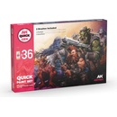 AK Interactive Quick Gen Quick Paint Set 36 barev a 2 štětce