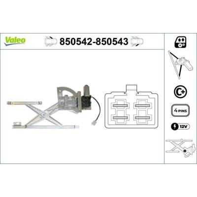 Zvedací zařízení oken VALEO 850542