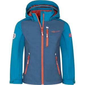 TROLLKIDS Детско софтшел яке Trollkids Kid's Balestrand Jacket Softshell jacket - Summernight Blue / Mystic Blue / Red Clay - размер 98 (EU) (703-4381-0712)