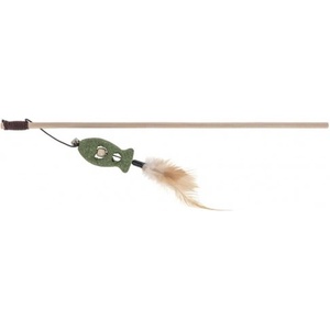 Kerbl Cat Play Fishing Rod Fish Catnip - въдица за котки с рибка от котешка трева и пера, пръчка 40 см, въже 120 см, Германия - 84786