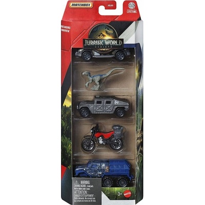 Matchbox Jurský svět 4 ks angličák a dinosaurus, více druhů