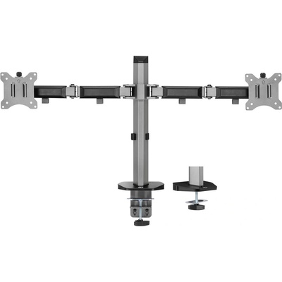 ACT Office ергономична настолна стойка за 2 монитора до 32, сребриста (AC8336)