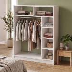 TopMebel Отворен гардероб - портманто Dual TopMebel от меламин в бял цвят 120x40.3x150см