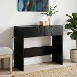 vidaXL Конзолна маса Черно 96, 5 x 38 x 75 см Инженерно дърво (8011640)