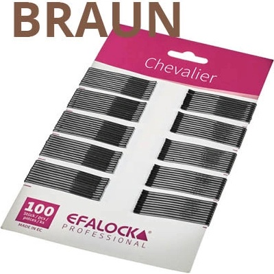 EFALOCK sponky Chevalier rovné 100 ks hnedé 5 cm