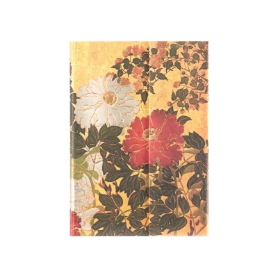 Paperblanks Natsu (Rinpa Florals) Midi Lined Hardback Journal (Wrap Closure) | Paperblanks