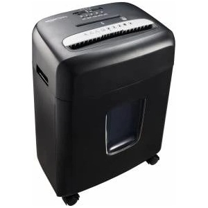 Amazon document shredder with microparticle cut, 8 sheets, with transparent viewing window, for documents, CDs and credit cards, 15l collection container, black - C217-C