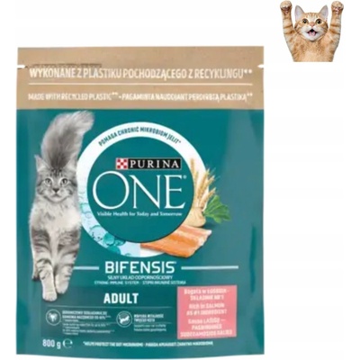 PURINA ONE Adult losos a pšenica 0,8 kg