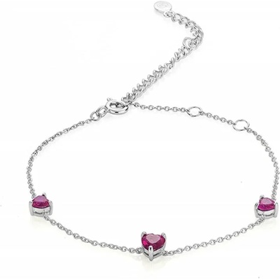 Swan Сребърна гривна с червени камъчета MR2933B Swan