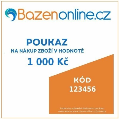 Elektronický poukaz na nákup na Bazenonline.cz v hodnotě 1 000 Kč