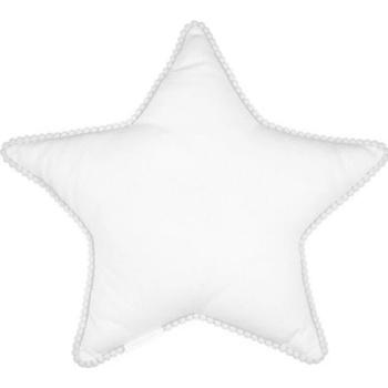 Cotton and Sweets Mini Boho vankúš hviezda s bublinkami biely 38cm